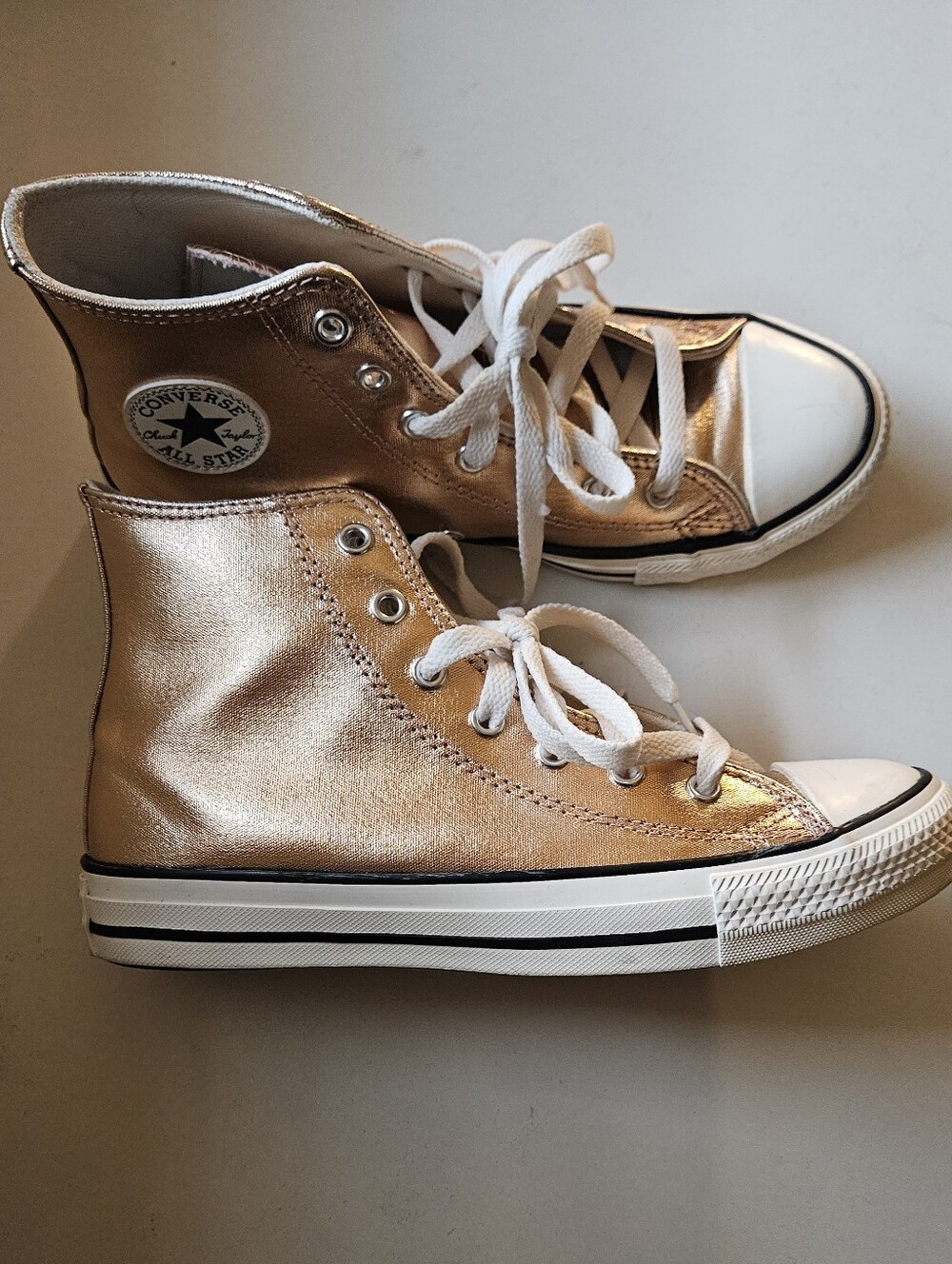 Converse Kids Metallic Gold High-Top Sneakers